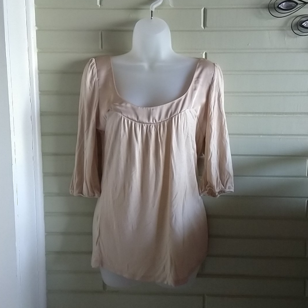 3/4 cotton top with silk trim